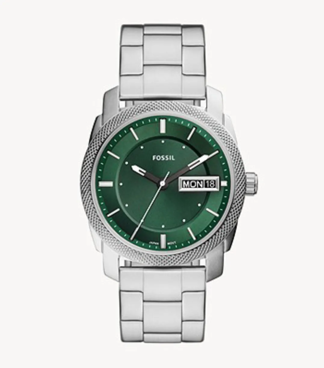 Orologio uomo Fossil Machine a tre sfere con datario e bracciale in ac