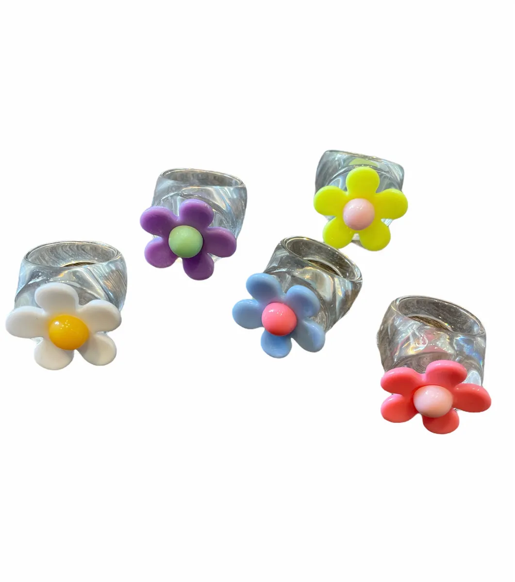 Anello resina trasparente con fiore l’anello sceglie dove andare