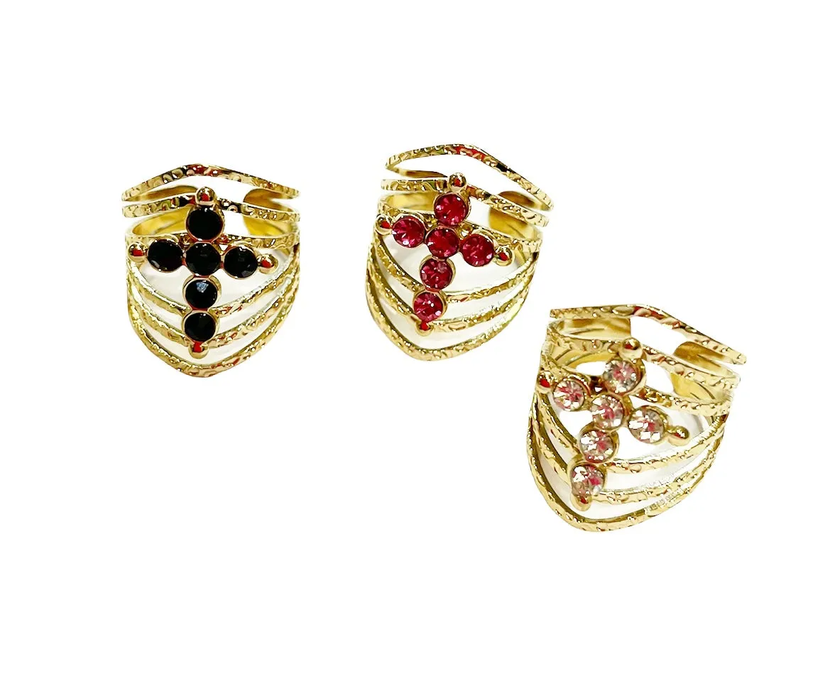 Anello regolabile Patrasso croce crystal