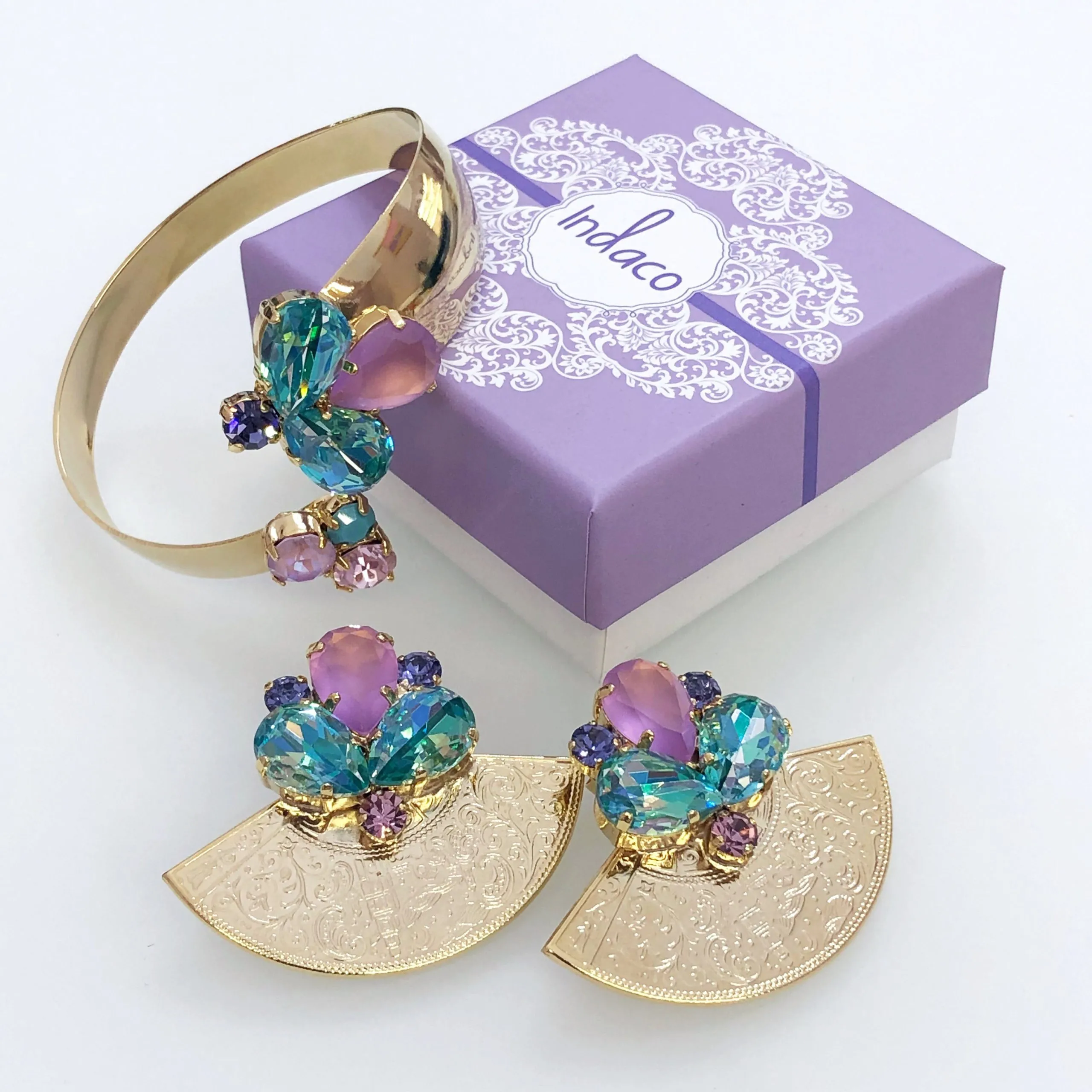 Orecchini ventaglio e bracciale abbinato