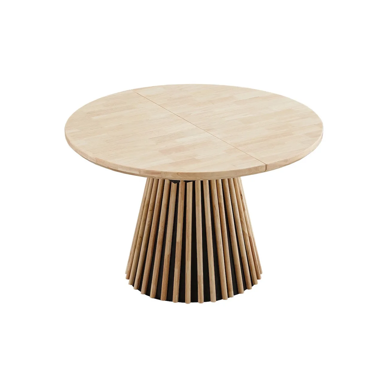 LANDIA - Ausziehbarer runder Esstisch aus Holz D120