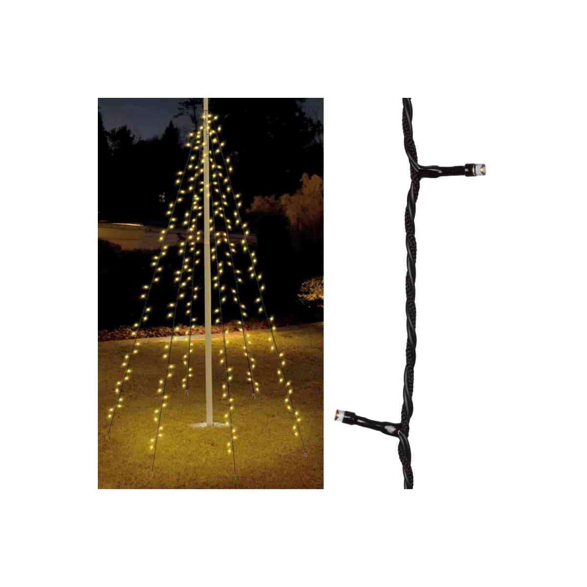 LED Außen Minilichterkette Weihnachtsbaum 400LEDs warmweiß 10 Stränge