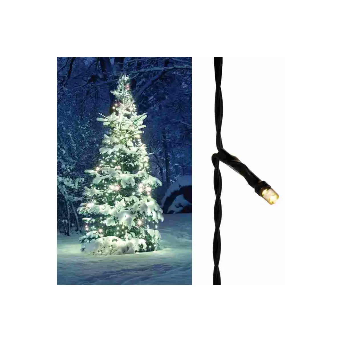 LED Außen Minilichterkette Weihnachtsbaum je 32 warmweiße LEDs