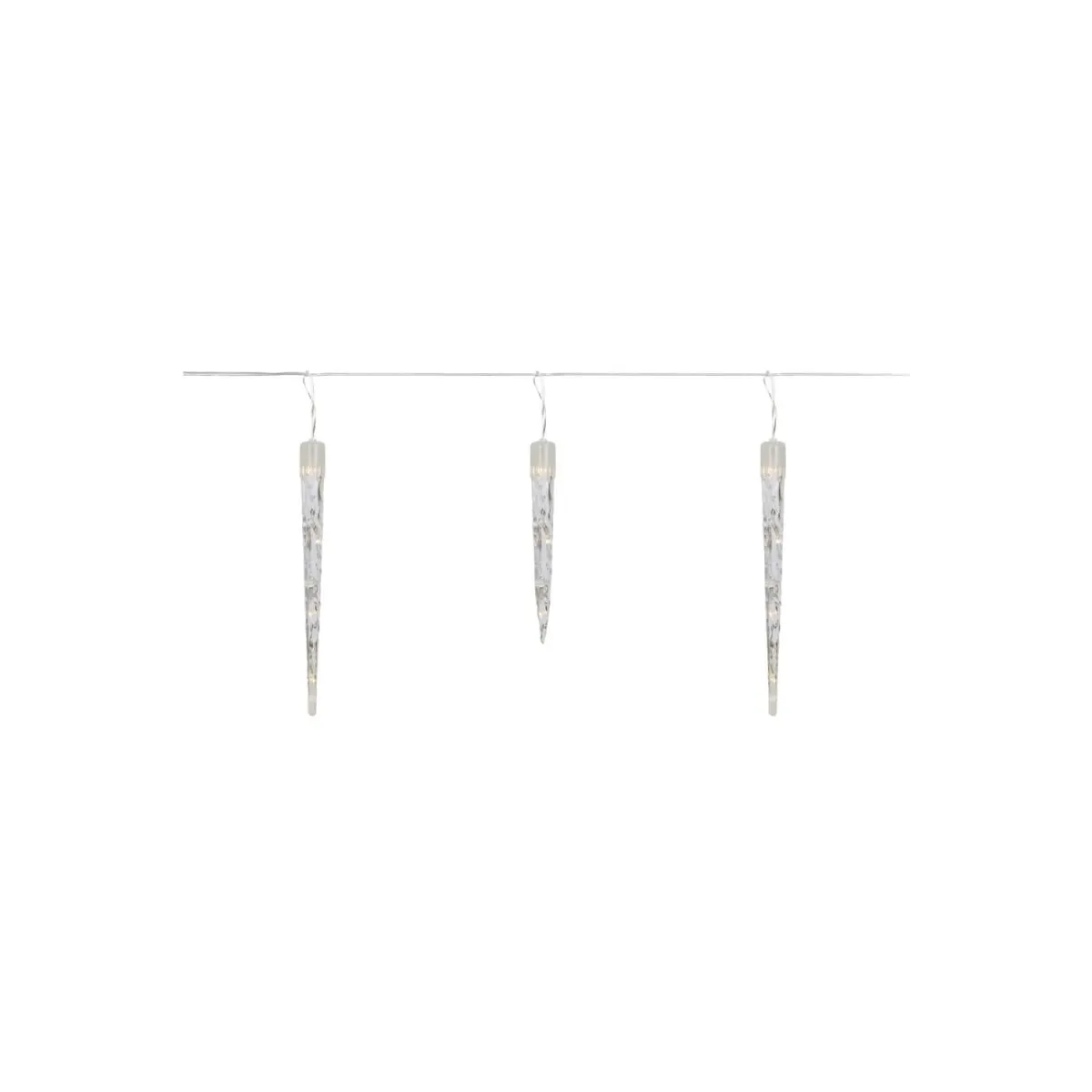 LED-Eiszapfenkette Lichtervorhang 24 warmweiße LED Zapfen L=7m