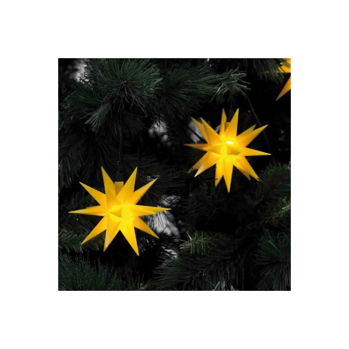 LED Weihnachtsbaum Lichterkette Dekolichterkette 9 gelbe Sterne