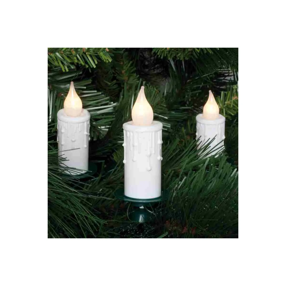 LED Weihnachtsbaumkette 20 Kerzen warmweiße LEDs weiß für innen