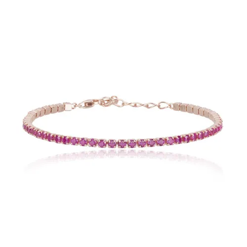 Mabina Bracciale Tennis in Argento 925/ Rosato e Rubino Sintetico