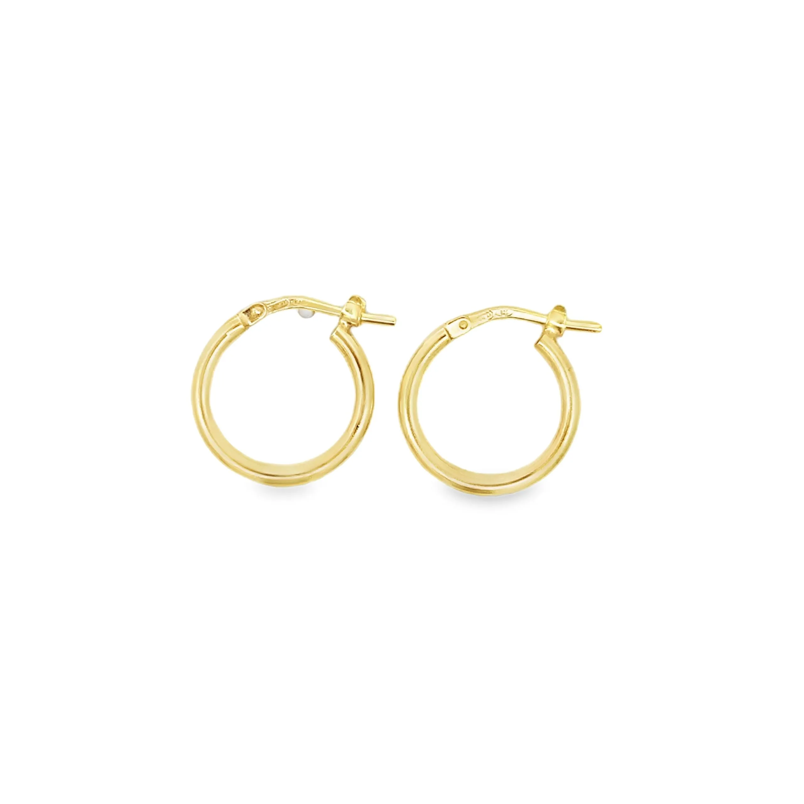 Creolo in argento placcato oro, diametro 16 mm, spessore 2 mm