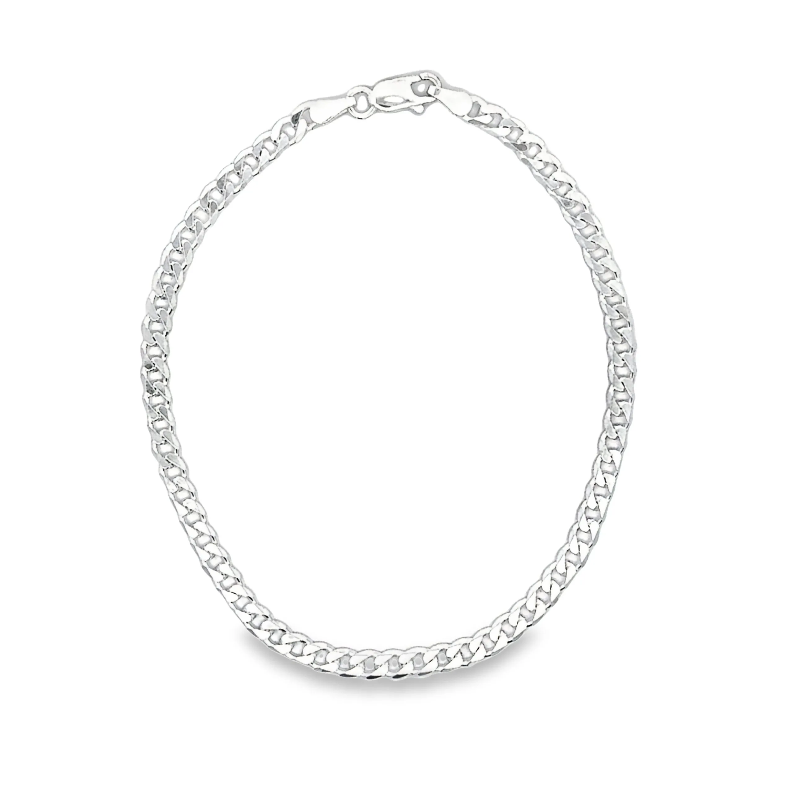 Bracciale catena barbazzale 4 mm, argento 925, made in Italy