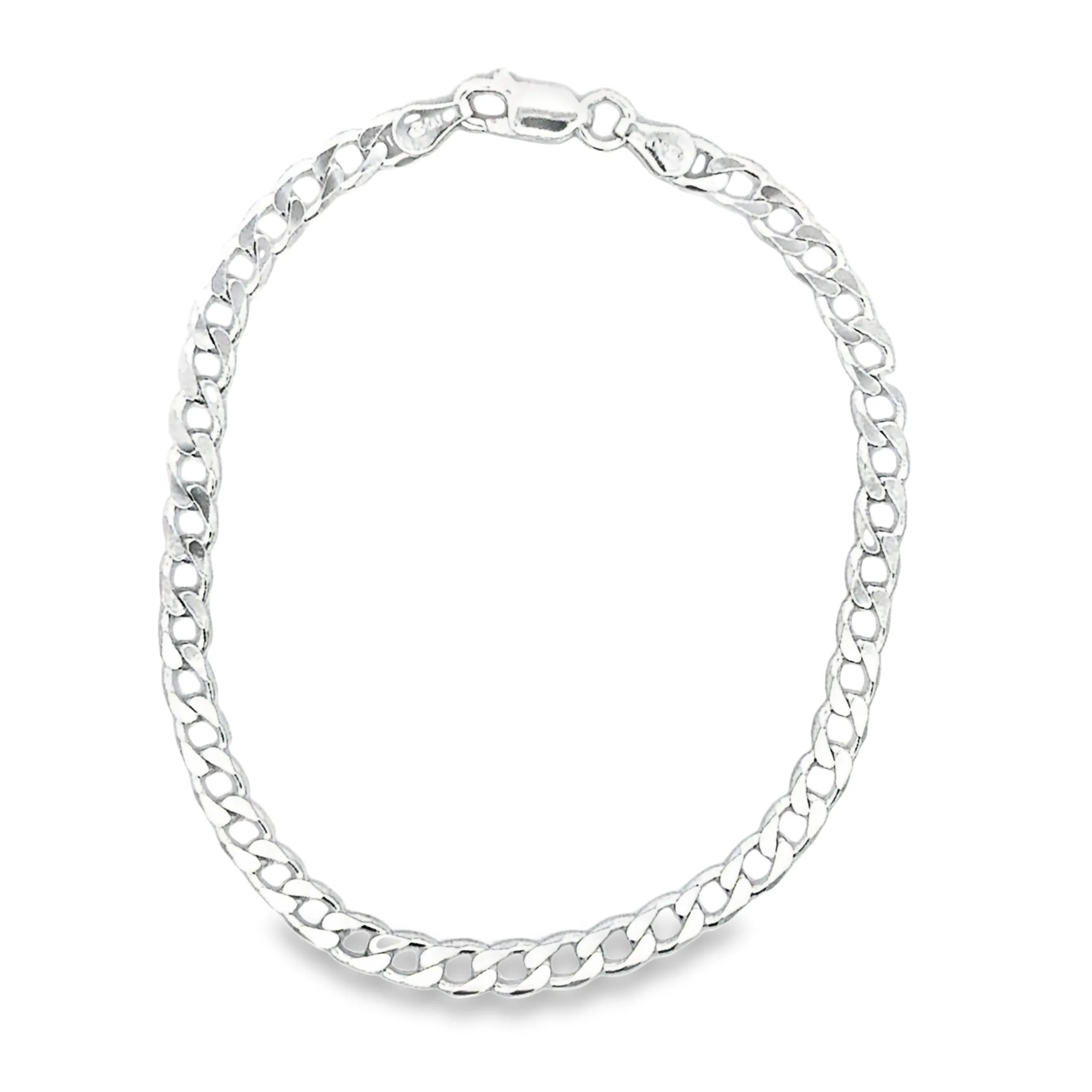 Bracciale catena barbazzale 4,5 mm, argento 925, made in Italy