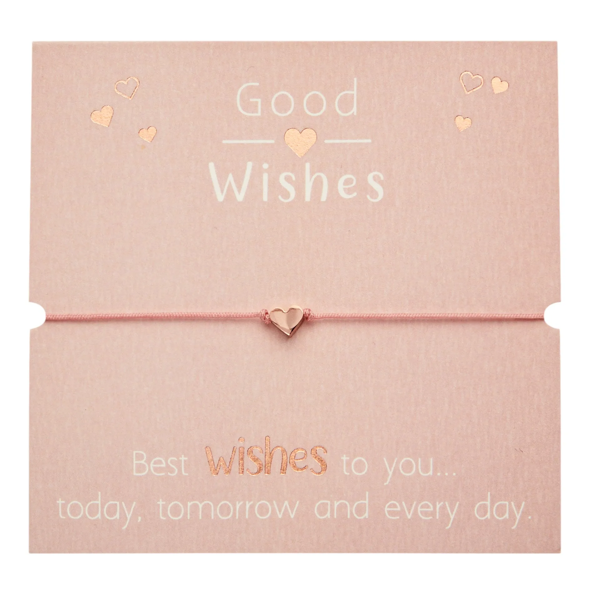 Bracciale - "Good Wishes" - placcato oro rosa - cuore