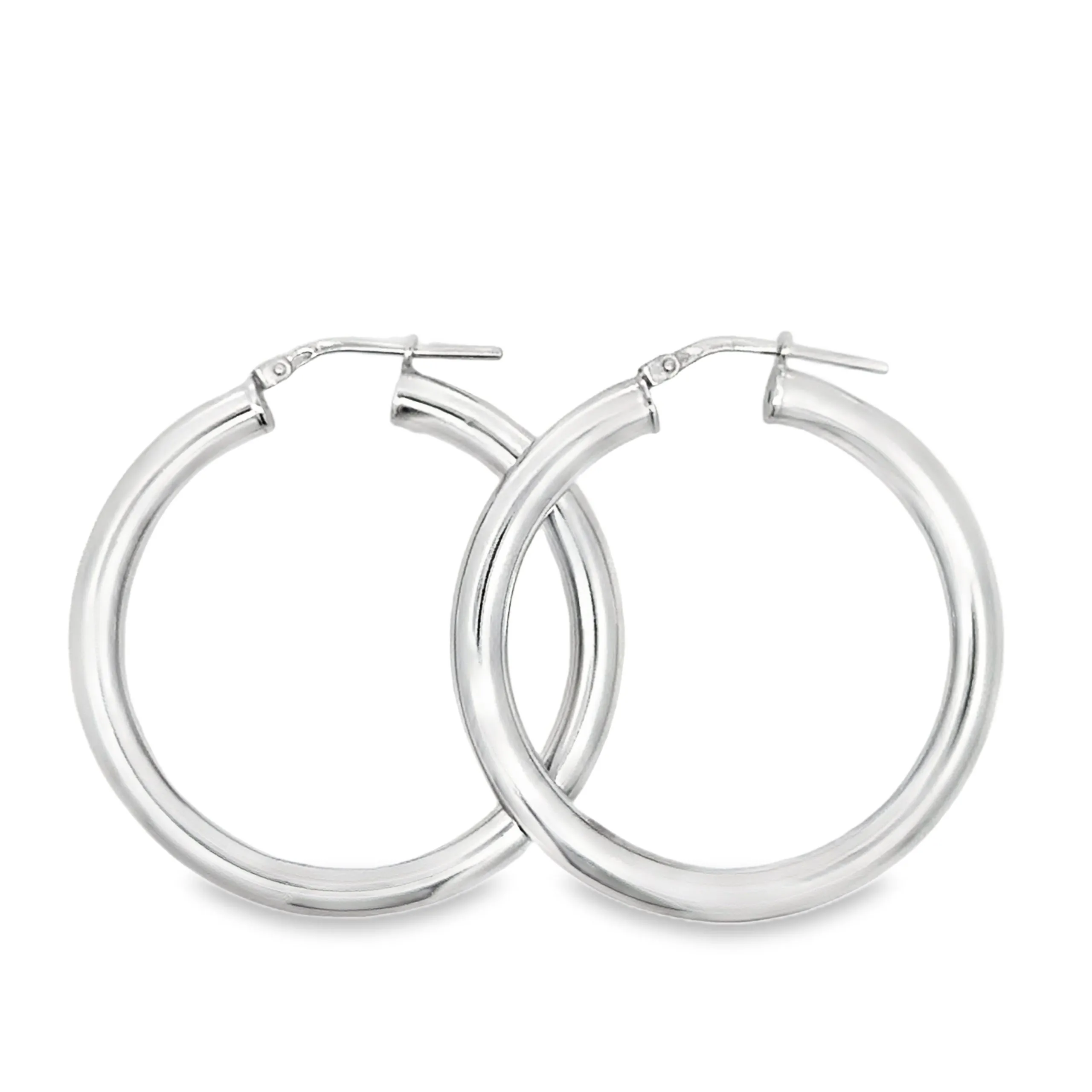 Creola in argento rodiato, diametro 37 mm, spessore 4 mm