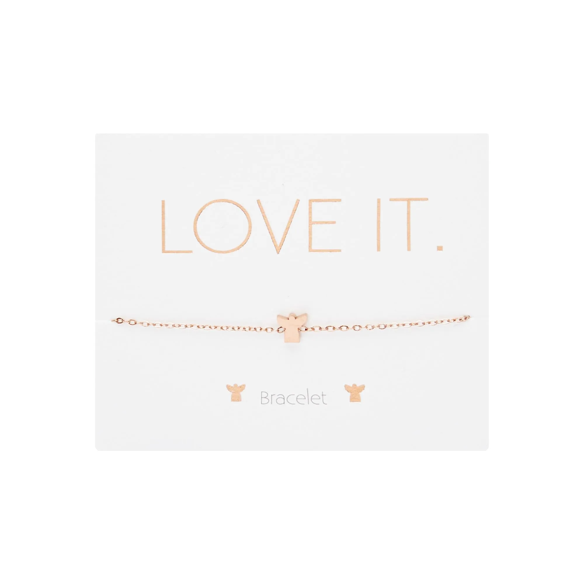 Braccialetto Lo adoro. - placcato oro rosa - angelo custode