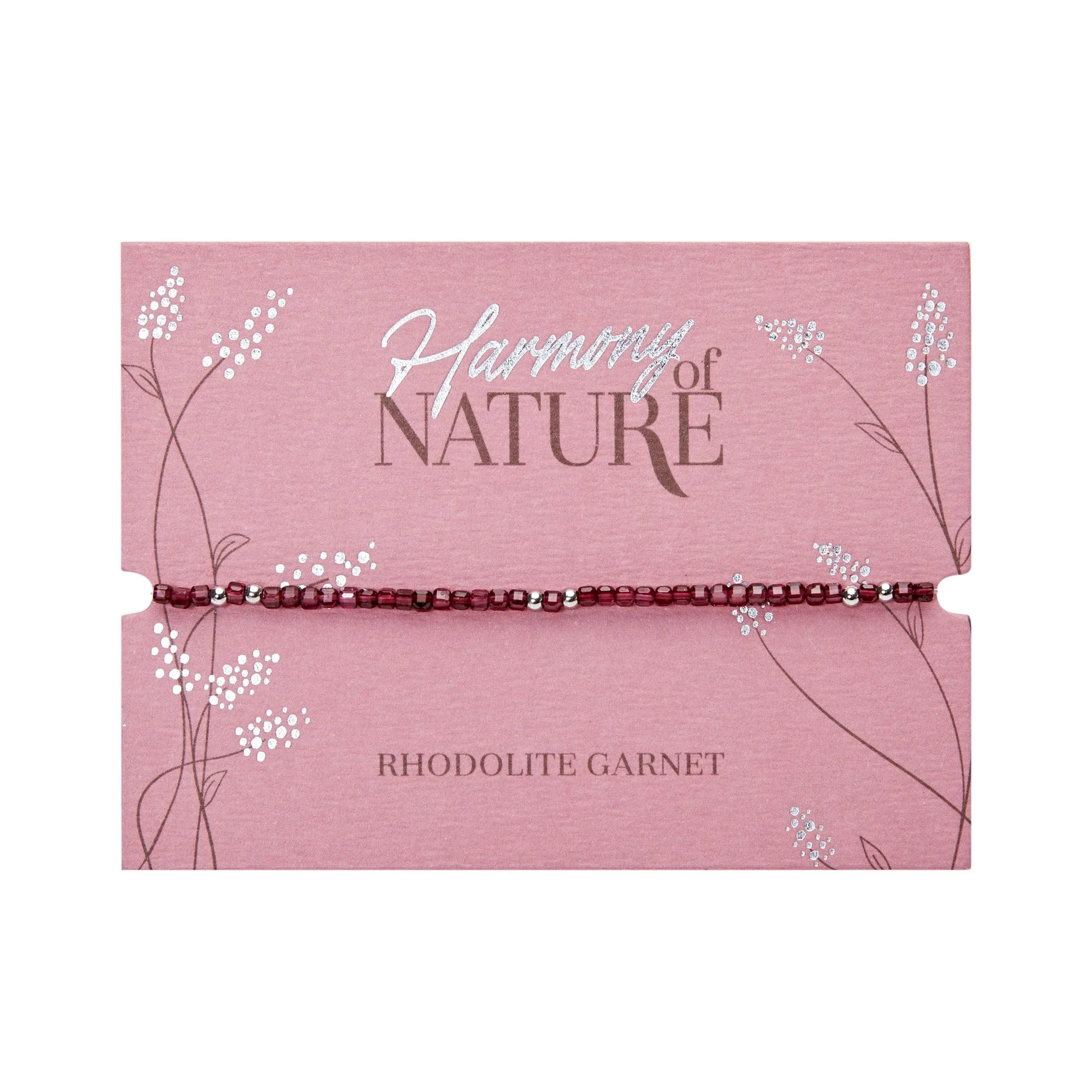 Bracciale - "Armonia della natura" - Granato Rodolite - Acciaio inossidabile