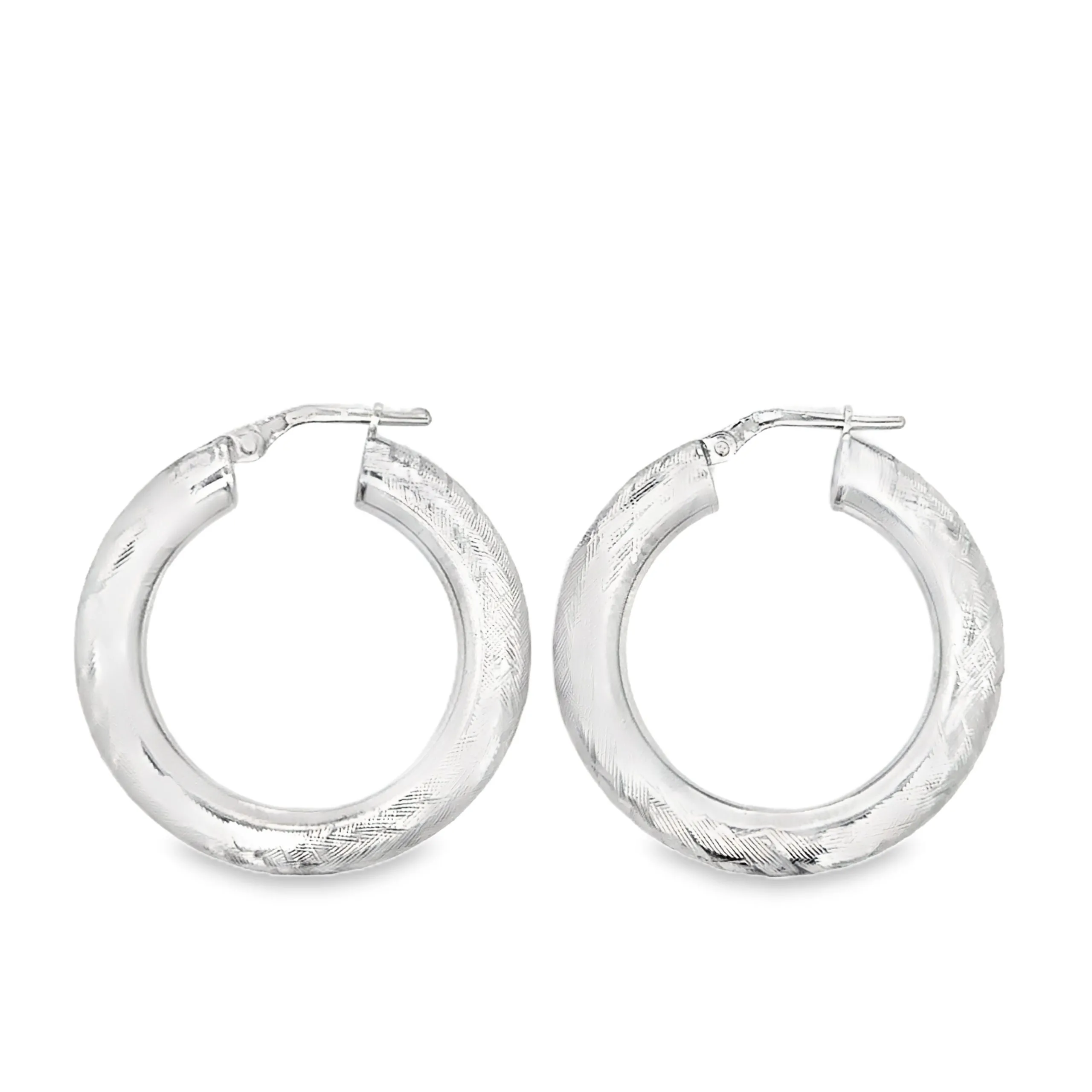 Creola in argento rodiato, diametro 30 mm, spessore 5 mm