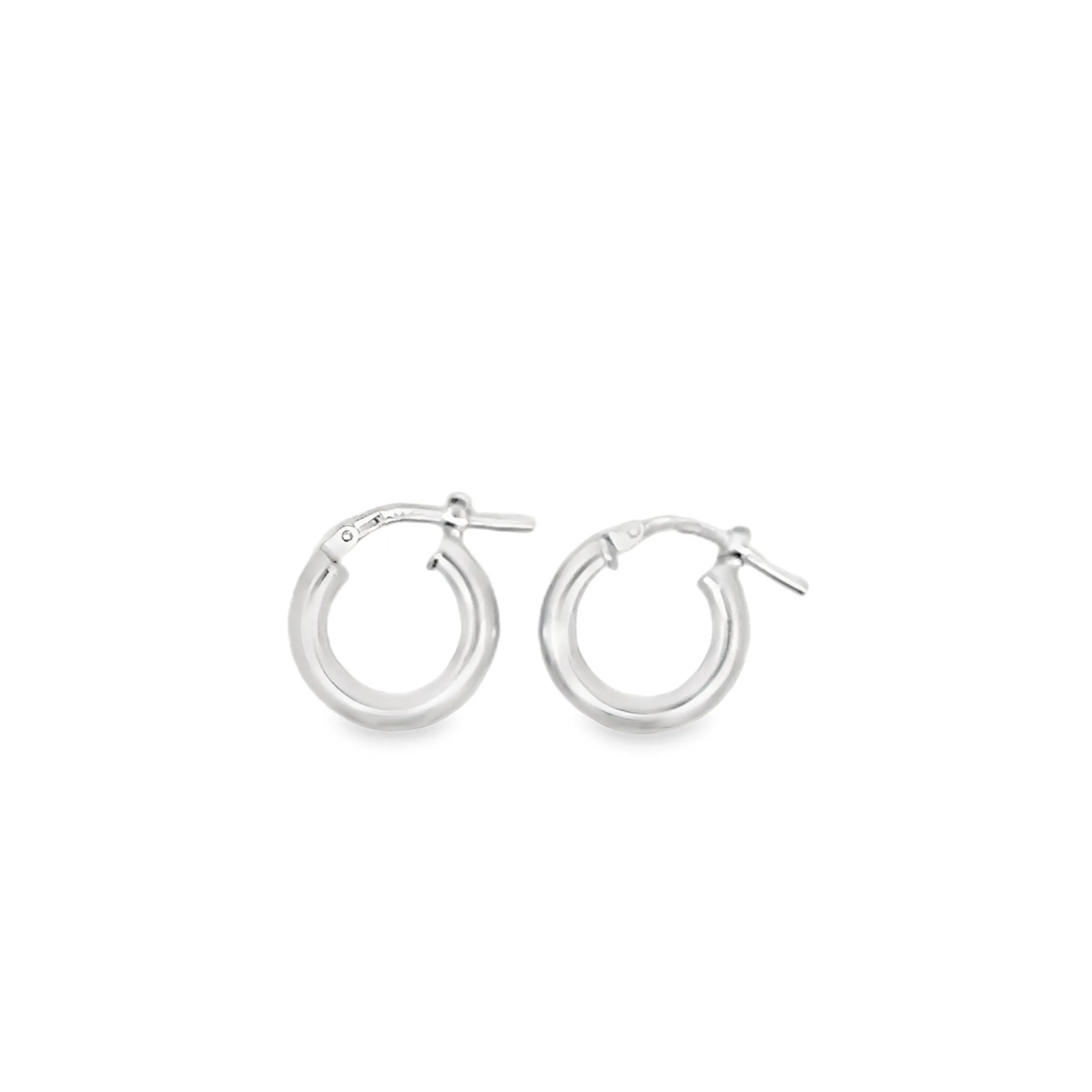 Creola in argento rodiato, diametro 14 mm, spessore 3 mm