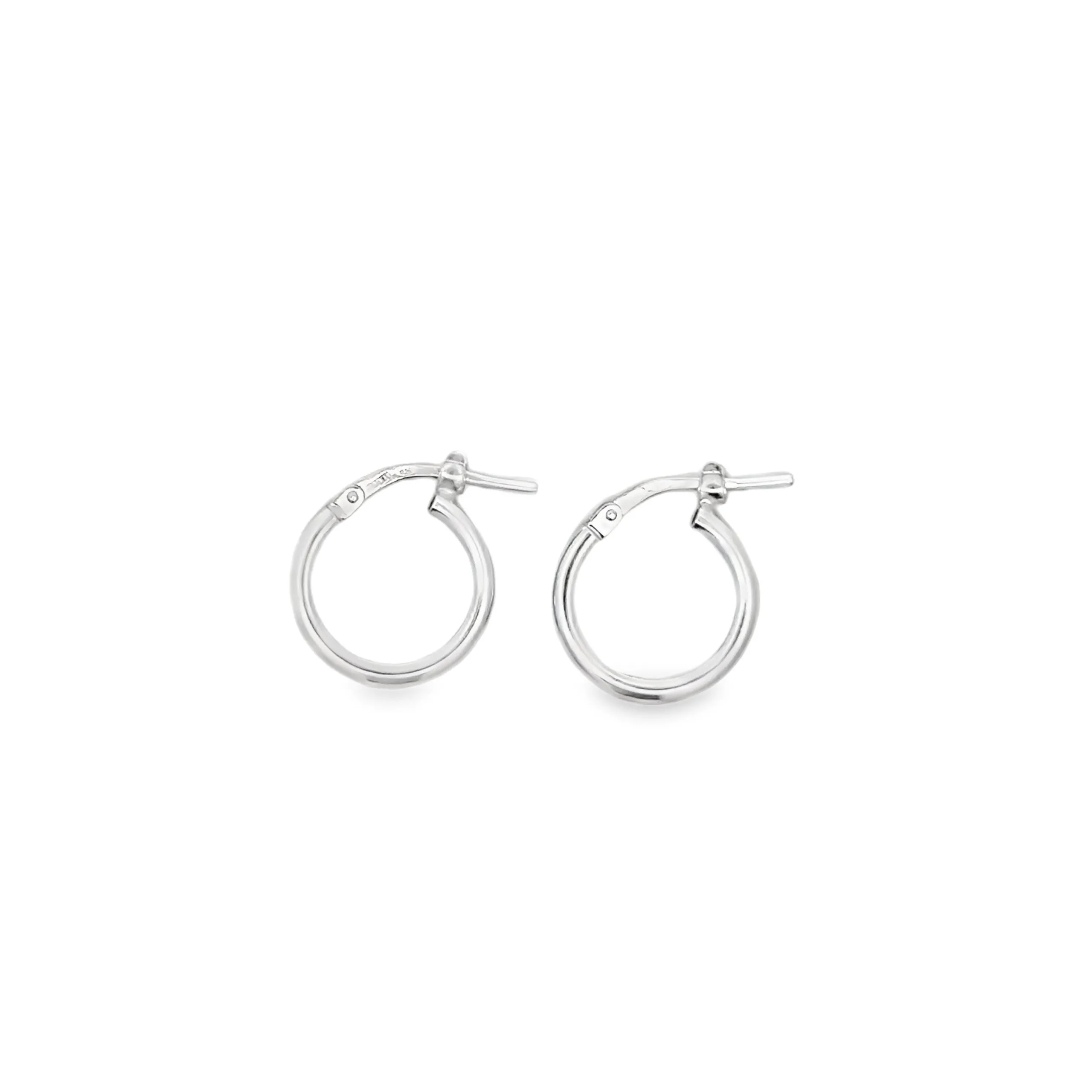 Creola in argento rodiato, diametro 14 mm, spessore 2 mm