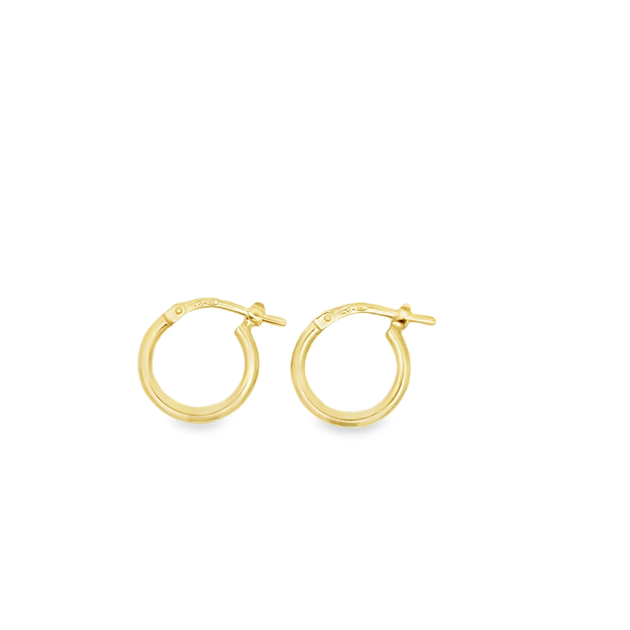 Creolo in argento placcato oro, diametro 14 mm, spessore 2 mm