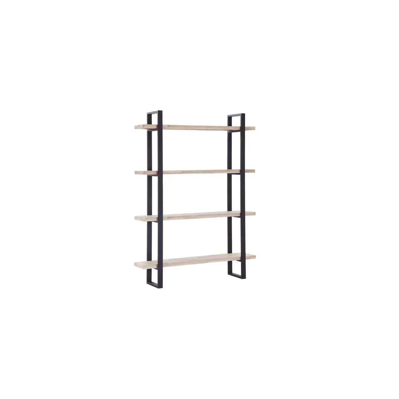 MATAKI - Hohes Regal aus Holz und schwarzem Stahl