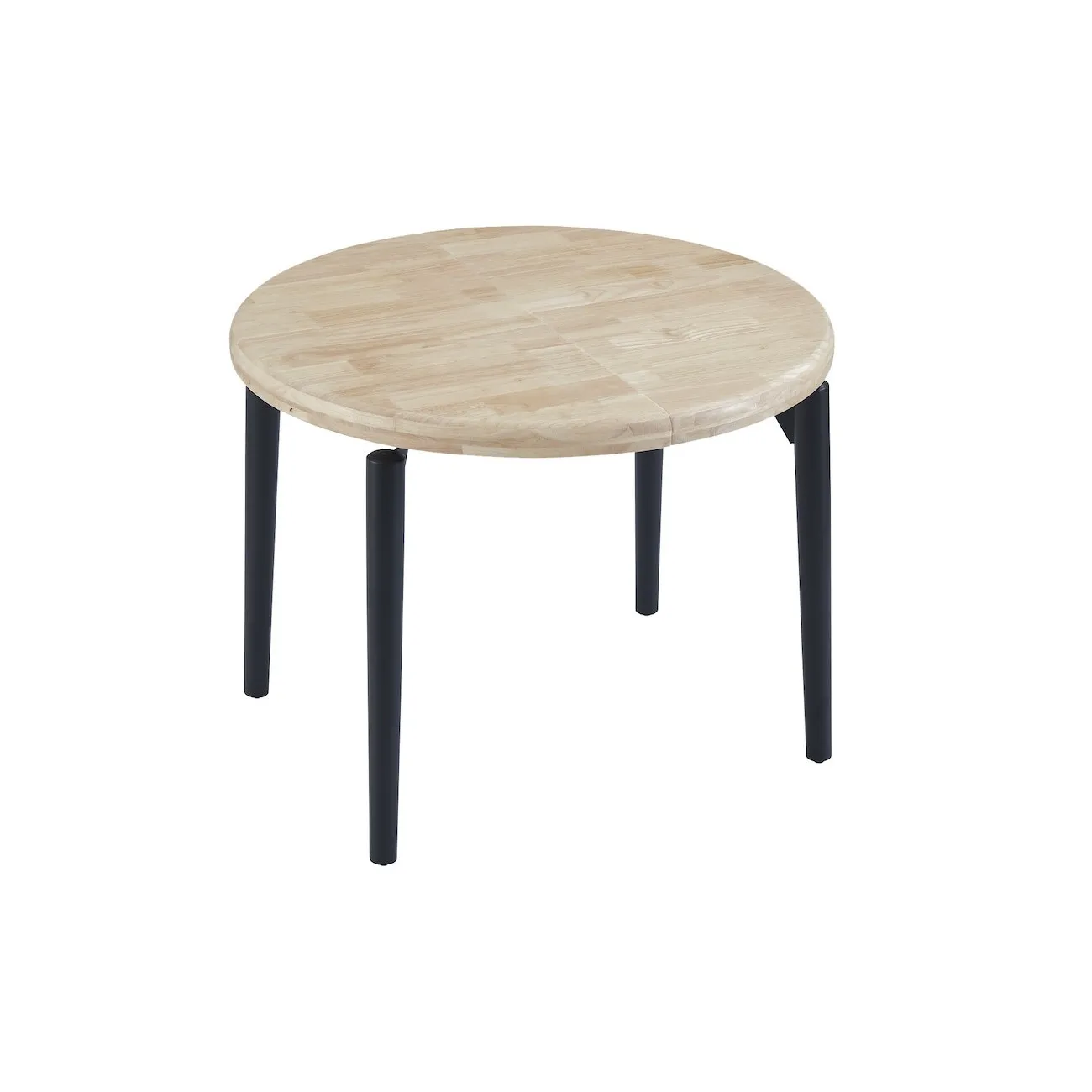 MATRIX - Ausziehbarer runder Esstisch aus Holz und Stahl schwarz D100