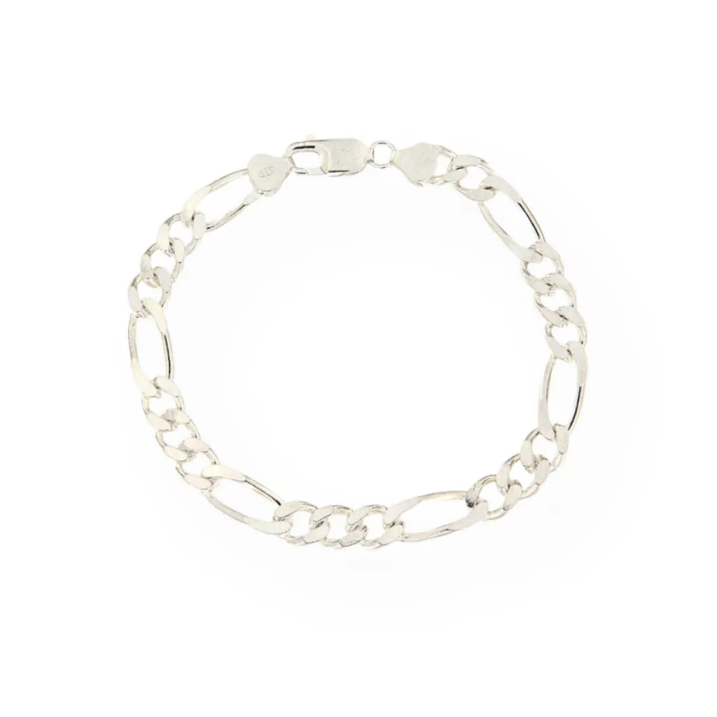 3+1 Curb Bracelet in 925 Silver for Men and Women