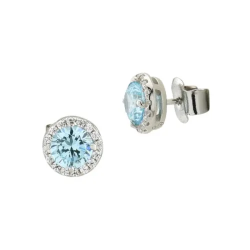 Orecchini a lobo con cristallo acquamarina Boccadamo