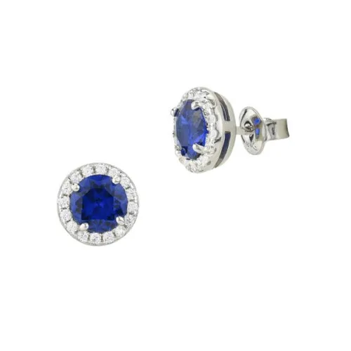 Orecchini a lobo con cristallo blu Boccadamo