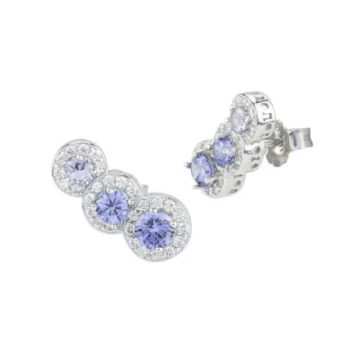 Orecchini a lobo con fila di cristalli circolari Boccadamo