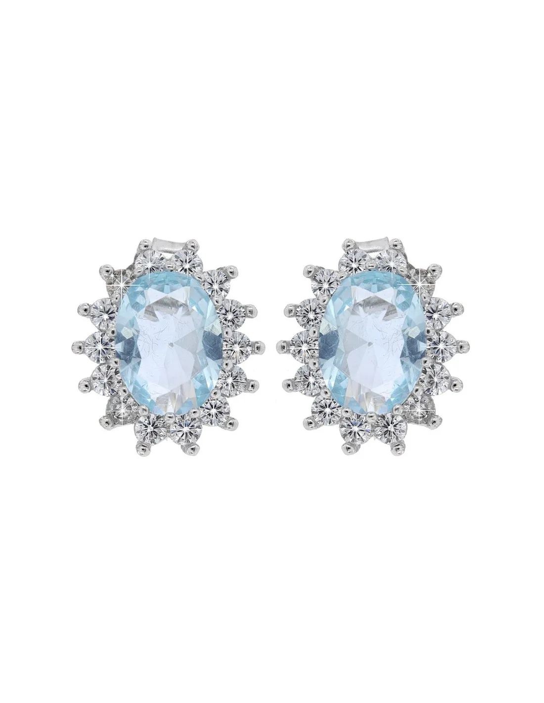 Orecchini Argento Rodiato Principessa Celeste 8x6