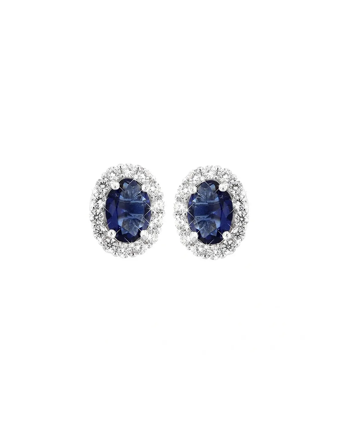 ORECCHINI ARGENTO RODIATO PRINCIPESSA ZIRCONE BLU