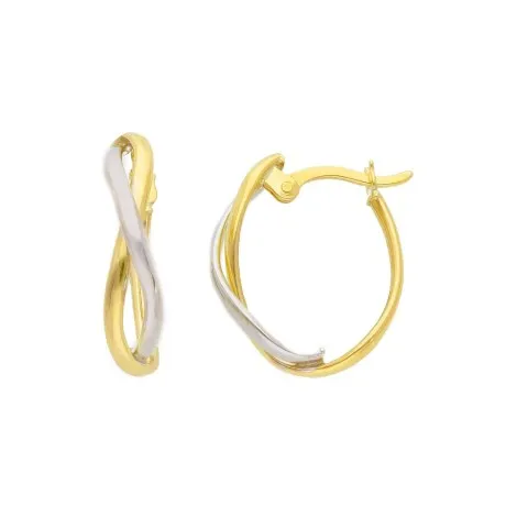 Orecchini Cerchi Due Ori 9kt