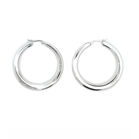 Orecchini Cerchio Argento Semi Ondulati