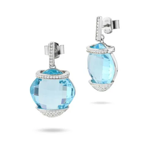 Orecchini in argento con acquamarina Bottega  Boccadamo