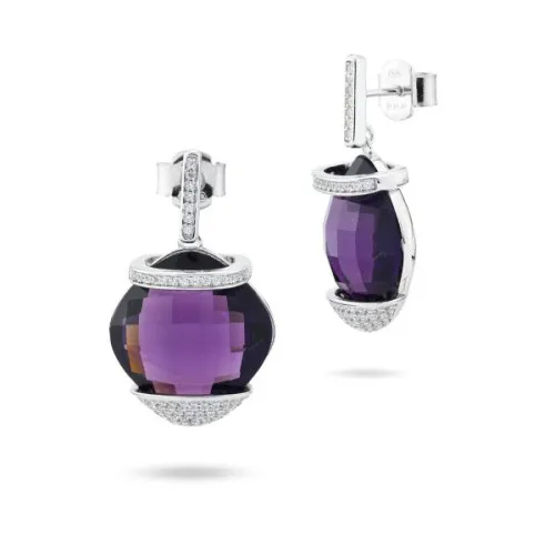 Orecchini in argento con ametista Bottega  Boccadamo