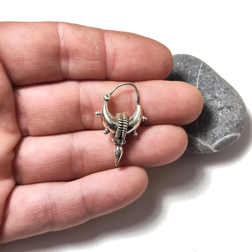 Ethnische OHRRINGE aus 925er Silber, Kreis mit Spitze – LAMIN