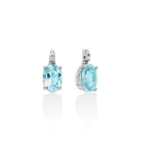 Orecchini Miluna Oro Bianco 9kt Topazio e Diamanti ERD2814X