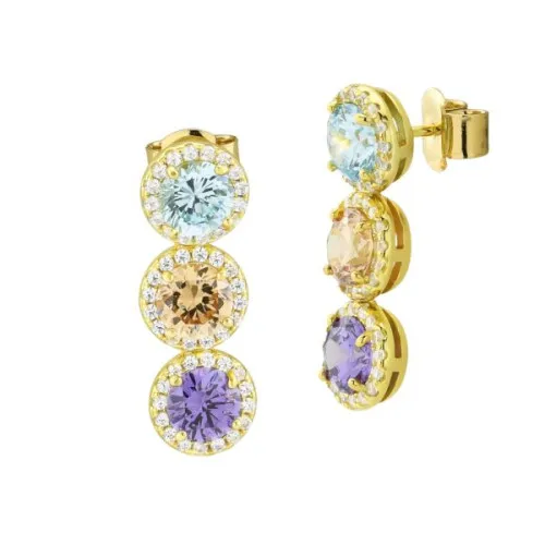 Orecchini oro giallo pendenti con cristalli Boccadamo