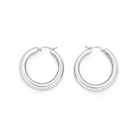 Orecchini Ovali Argento Bombati