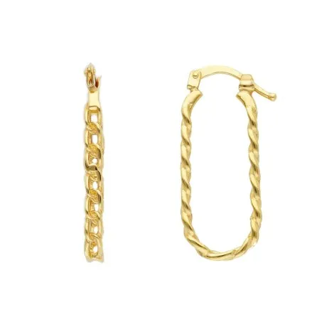 Orecchini Ovali Catena Oro Giallo 9kt