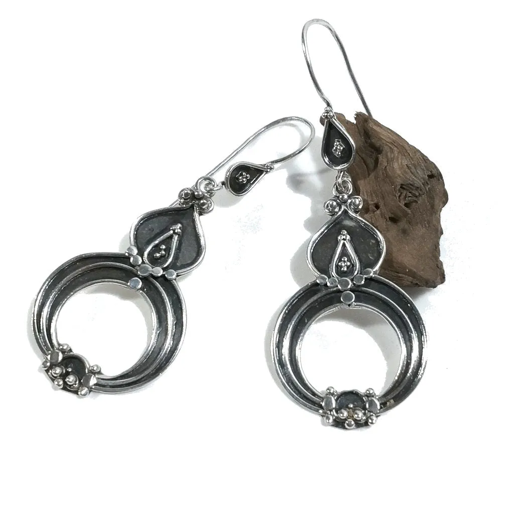 Ethnische filigrane 925er Silberohrringe - CHAMBA