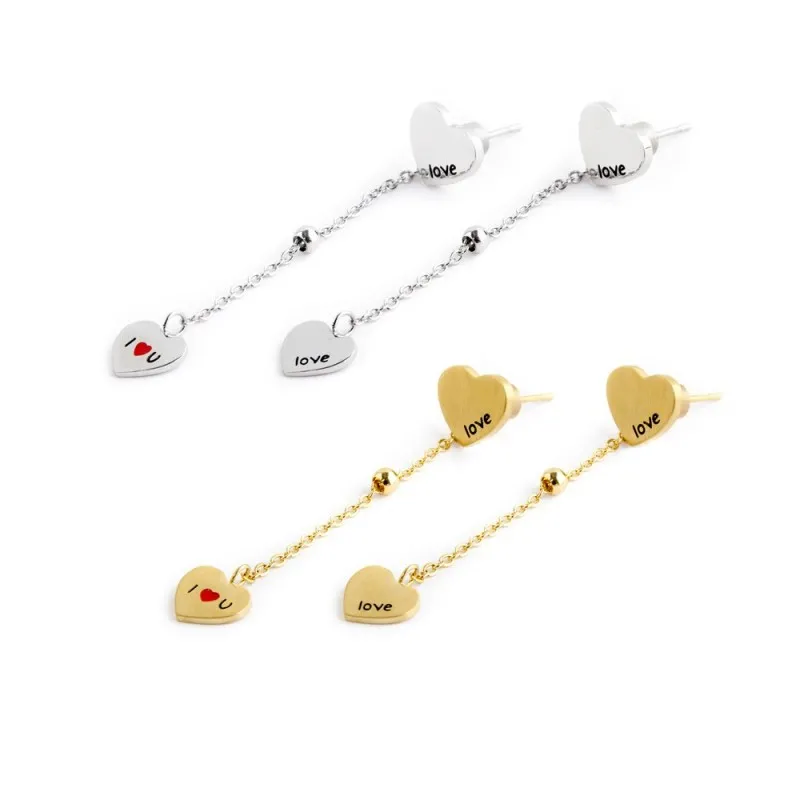 Orecchino cuore pendente cuore love