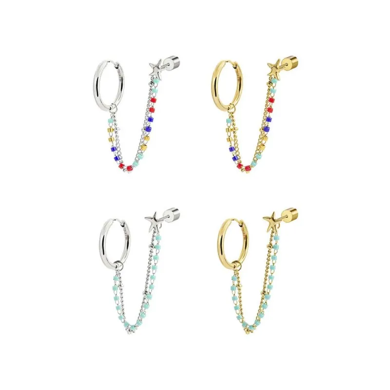 Orecchino multindosso stella marina e miyuki