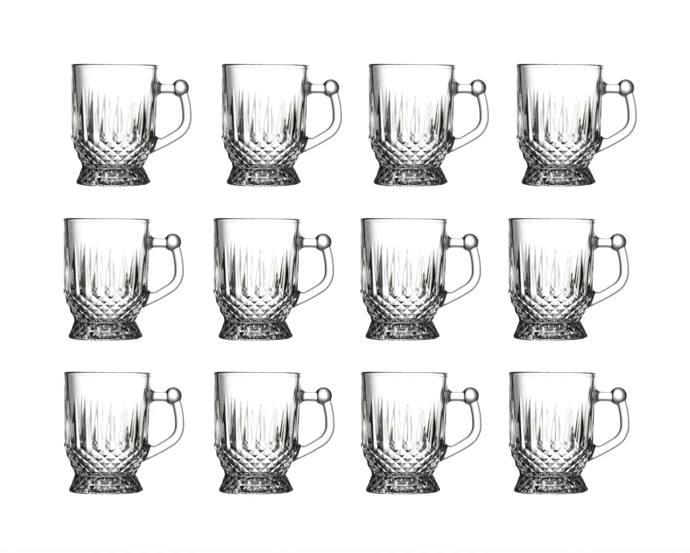 Pasabahce ISTANBUL KISA 55871 Teegläser Kaffeegläser mit Henkel 12er Set