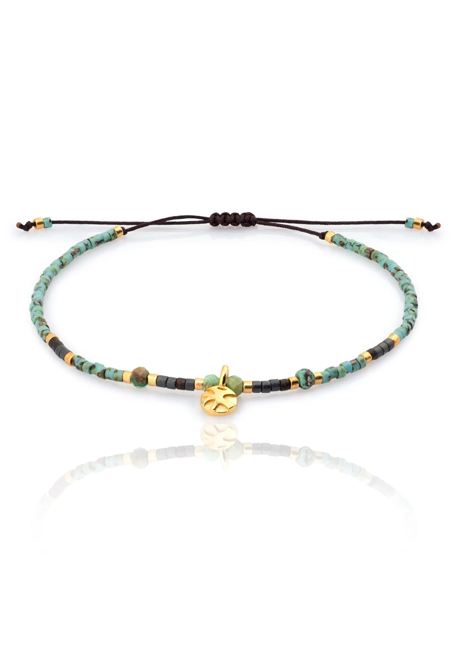 Pulsera EXOTIC oro de hilo ajustable con medalla