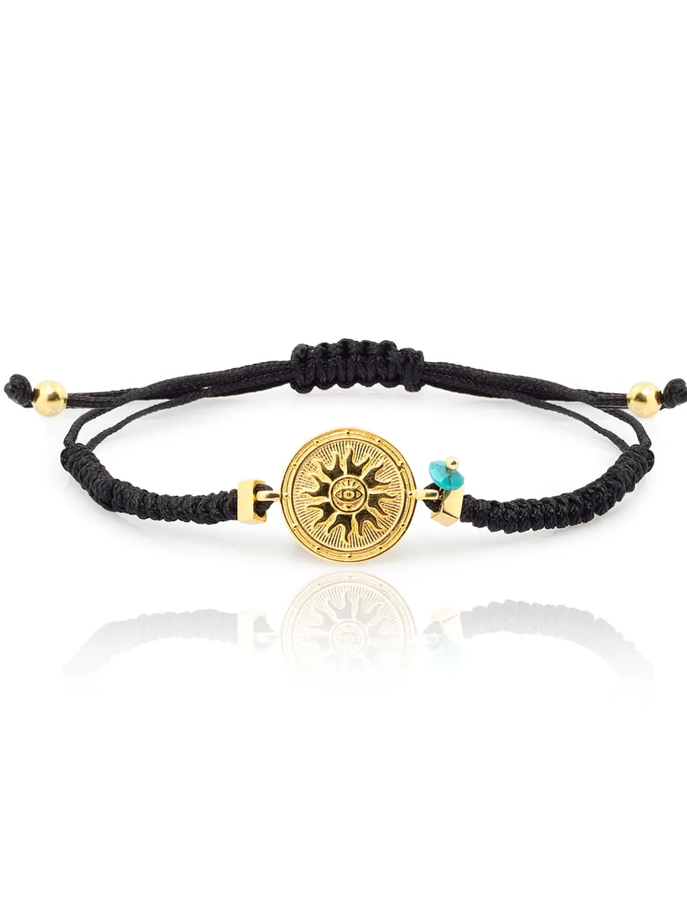 GIRATIEMPO GLD. Pulsera macramé, plata de ley, baño oro.