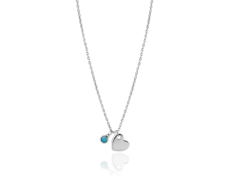 Collar BLUE HEART plata