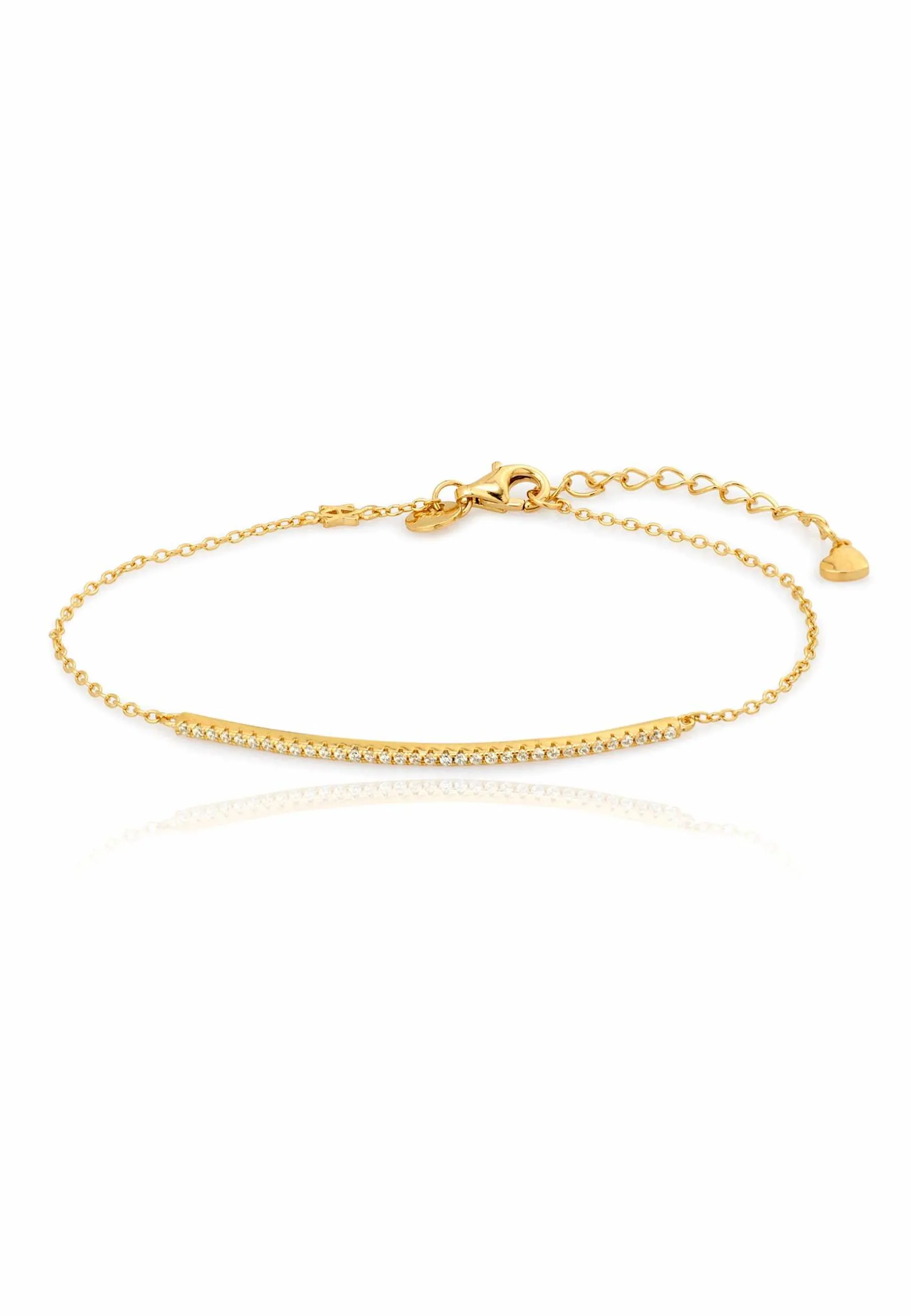 Pulsera LINE CZ con circonitas en plata de ley y baño en oro de 24k