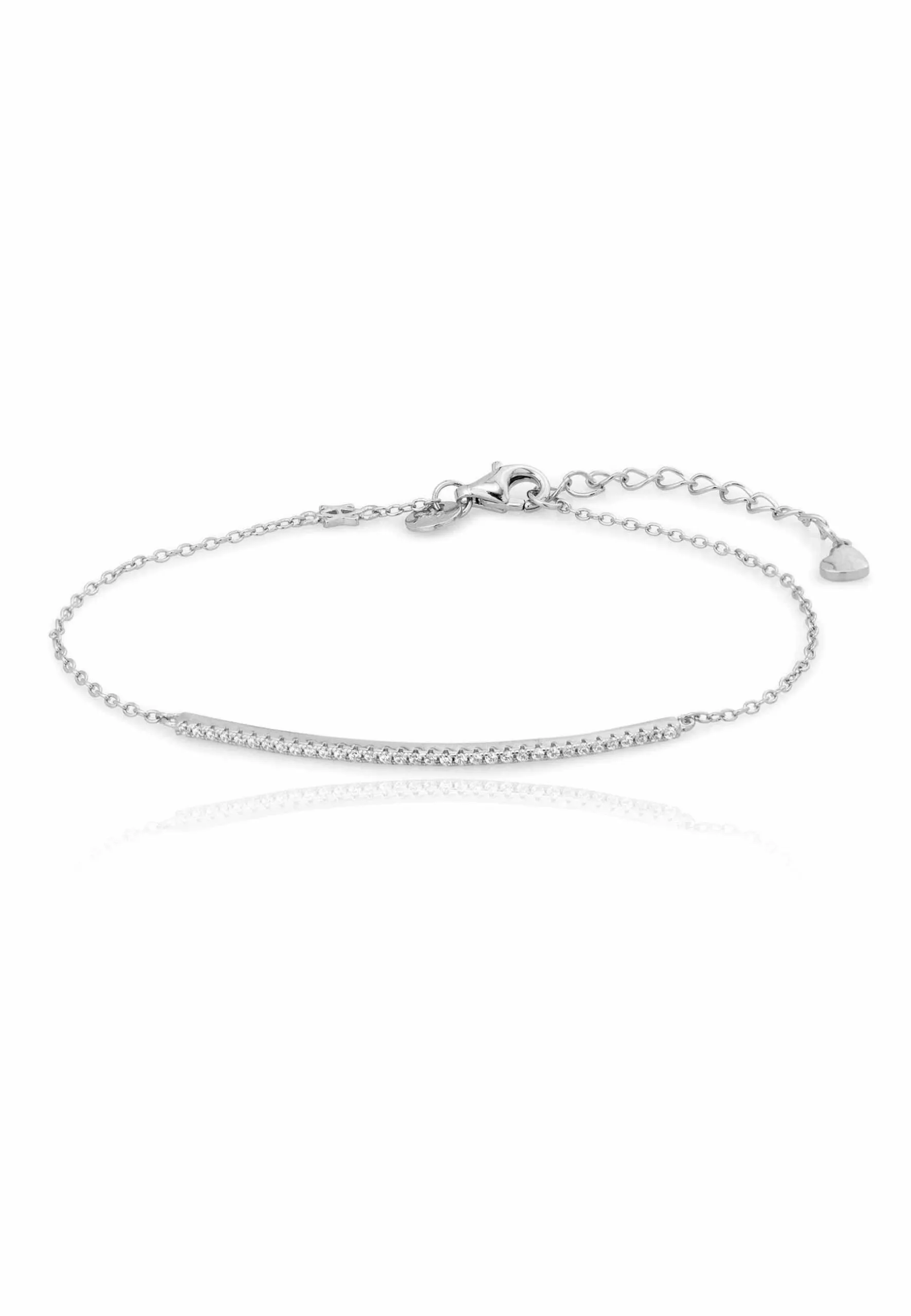 Pulsera de barra con circonitas LINE CZ en plata de ley