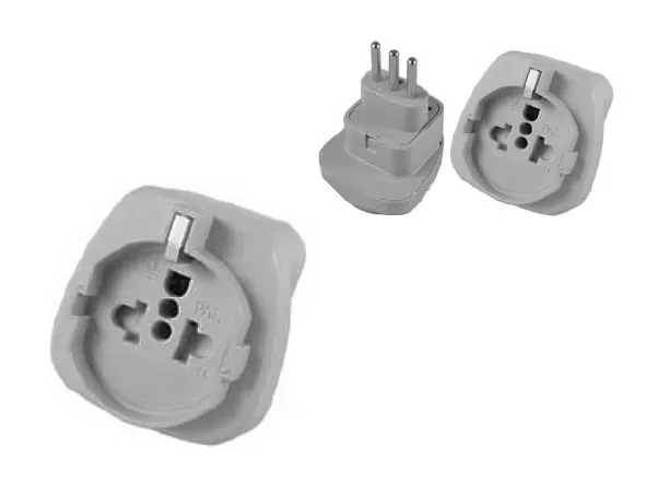 Reiseadapter Italien Uruguay Stecker  auf 3pol Steckdose