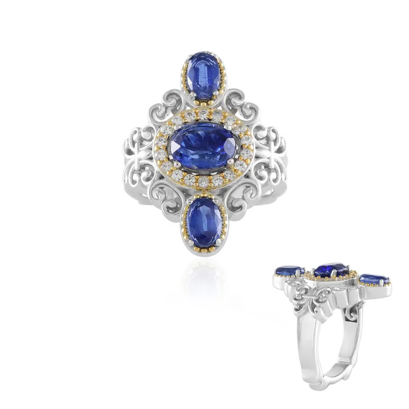 Anello in argento con Cianite del Nepal (Dallas Prince Designs)